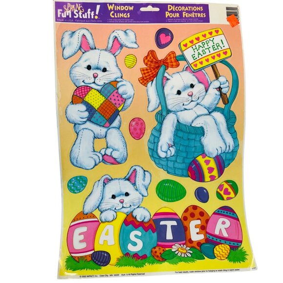 Easter Bunny & Egg Window Clings Vintage IMPACT - Picture 1 of 9